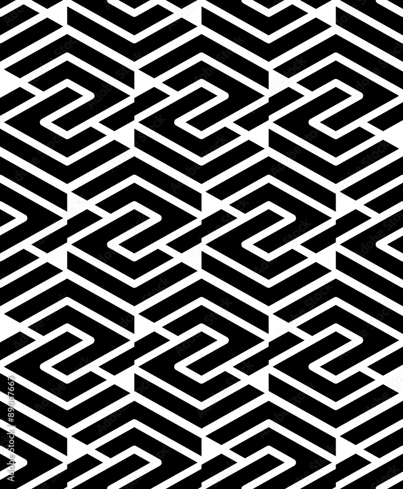 Poster geometric seamless pattern with parallel lines and geometric ele