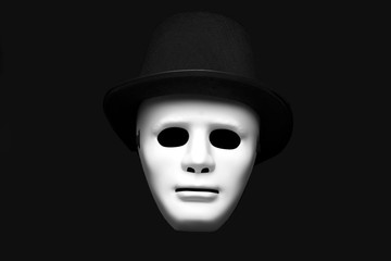 White mask in cylinder hat