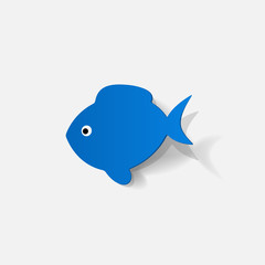Paper clipped sticker: fish