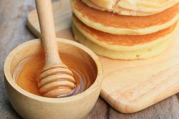 tasty sweet pancake with honey