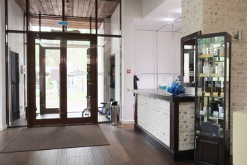 Lobby interior in hotel, fitness club, restaurant and so on
