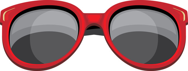Trendy red sunglasses isolated on the white