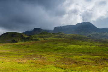 Fototapeta na wymiar Quiraing mountains view, isle of Skye, Scotland