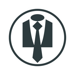 Cloth icon, vector illustration of suit with tie, business man t