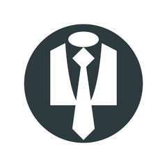 Cloth icon, vector illustration of suit with tie, business man t