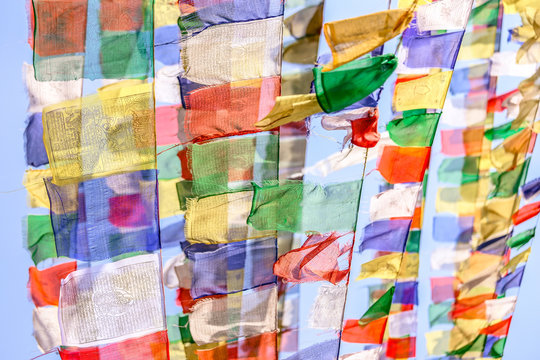 Colorful nepalese flags