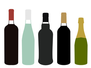 Wines of Europe Full Bottles Illustration
