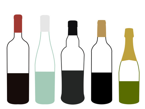 Wines of Europe Half Full Bottles Illustration