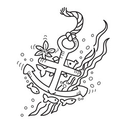 drawing of sunken anchor