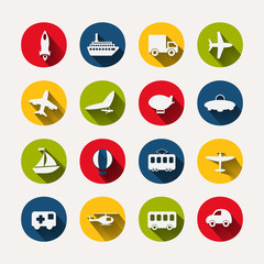 Paper clipped sticker: transport Set