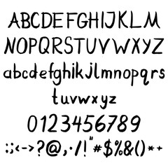 Vector alphabet. Hand drawn letters. 