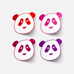 paper sticker: panda bear © chorniy10