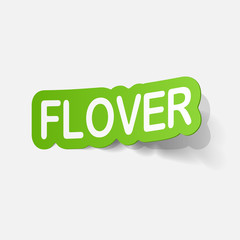 Realistic paper sticker: flowers