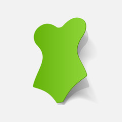 Realistic paper sticker: swimsuit