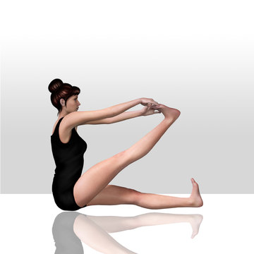 3d render of a female doing yoga