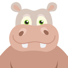 Vector illustration Cartoon Hippopotamus portrait