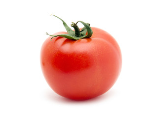 fresh red tomato isolated on white background