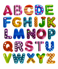  English alphabet isolated on white background