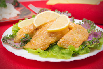 Delicious spiced catfish escalope in sesame