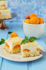 Cake cheesecake with apricots, summer dessert