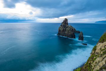 Fototapeta na wymiar Volcanic rocky formation on Ribeira da Janela, Madeira (Portugal)