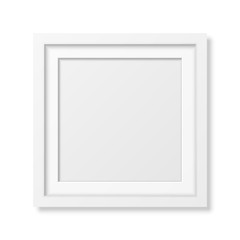 Realistic square white frame 