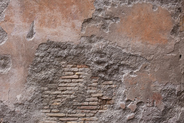 Antique textured wall from stone in Rome