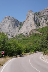 Landscape with the image of a mountain road