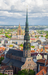 Obraz premium View to the old Riga from the top of Dome Cathedral.