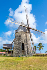 Fototapeta na wymiar Ancient windmill of Bezard in Marie-Galante, Guadeloupe