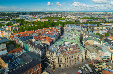 Fototapeta na wymiar View to old Riga from the air.