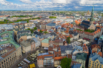 View to the old Riga from the top of Dome Cathedral.