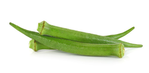 Okras on white background