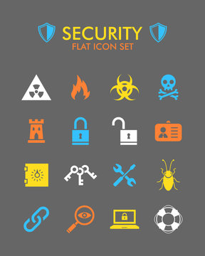 Vector Flat Icon Set - Security 