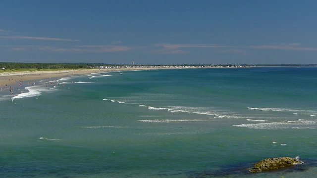 Ogunquit beach, Maine, under high tide