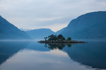 Island in a Fjord in Norway