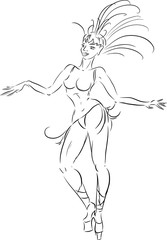 sketch of samba dancers