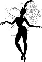 silhouette of samba dancer