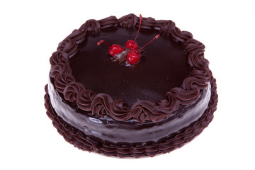 Chocolate cake with cherries