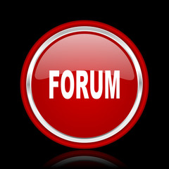forum red glossy web icon