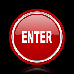 enter red glossy web icon