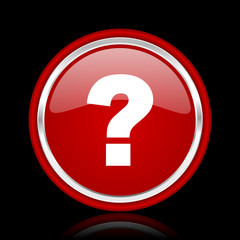 question mark red glossy web icon