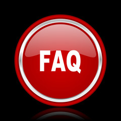 faq red glossy web icon