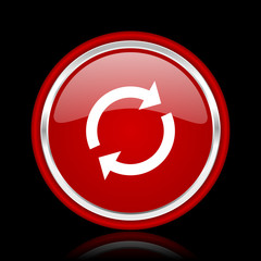 reload red glossy web icon