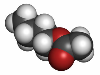 Butyl acetate molecule.