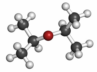 Diisopropyl ether chemical solvent molecule. 