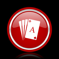 card red glossy web icon