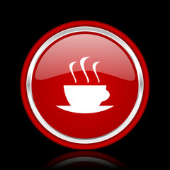 espresso red glossy web icon