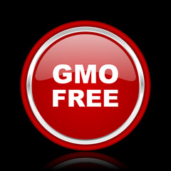 gmo free red glossy web icon