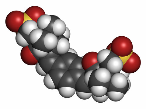 Ecamsule sunscreen molecule (UV filter). 